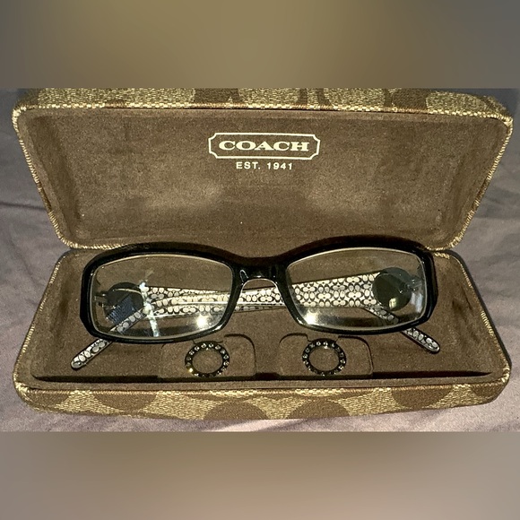 Coach Rosa 583 Black Eyeglasses Frame w Original Case and Additional Accents - Picture 1 of 6